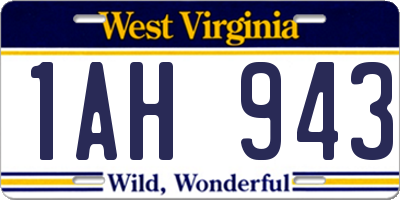 WV license plate 1AH943