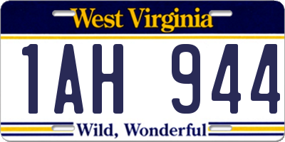 WV license plate 1AH944