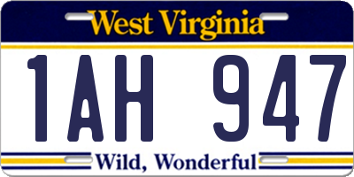 WV license plate 1AH947