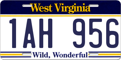 WV license plate 1AH956