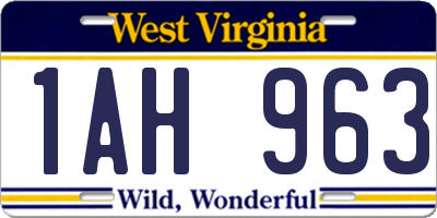 WV license plate 1AH963