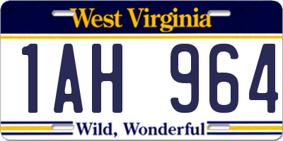 WV license plate 1AH964