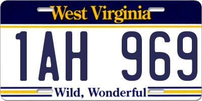 WV license plate 1AH969