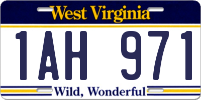 WV license plate 1AH971