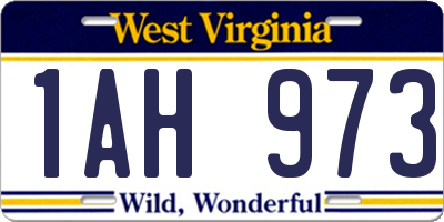 WV license plate 1AH973