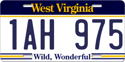 WV license plate 1AH975