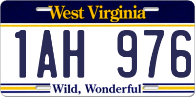 WV license plate 1AH976