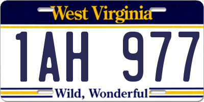 WV license plate 1AH977