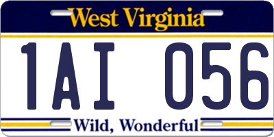 WV license plate 1AI056