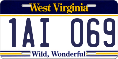 WV license plate 1AI069