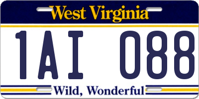 WV license plate 1AI088