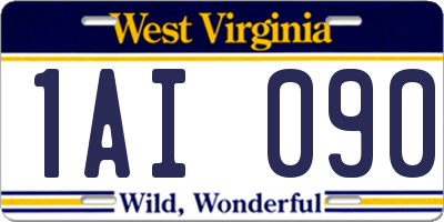 WV license plate 1AI090