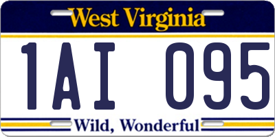 WV license plate 1AI095