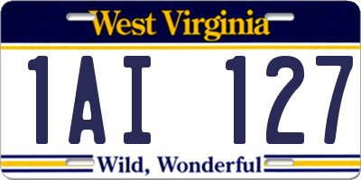 WV license plate 1AI127