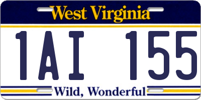 WV license plate 1AI155