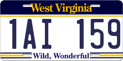 WV license plate 1AI159