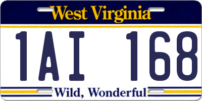 WV license plate 1AI168