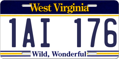 WV license plate 1AI176