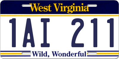 WV license plate 1AI211