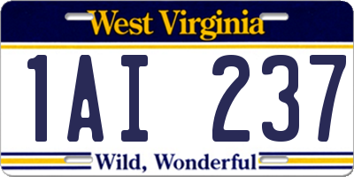 WV license plate 1AI237