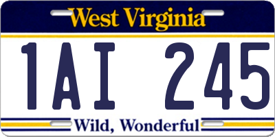 WV license plate 1AI245