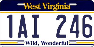 WV license plate 1AI246