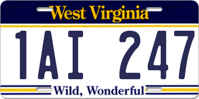 WV license plate 1AI247