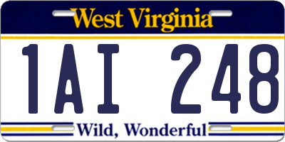 WV license plate 1AI248