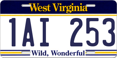 WV license plate 1AI253