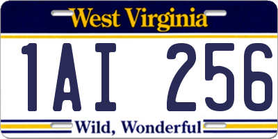 WV license plate 1AI256