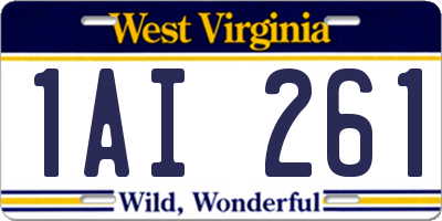 WV license plate 1AI261