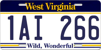 WV license plate 1AI266