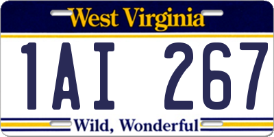 WV license plate 1AI267