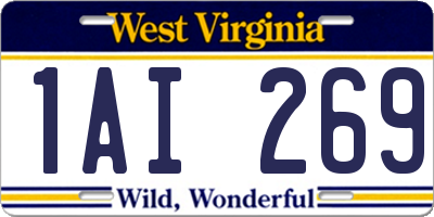 WV license plate 1AI269