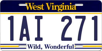 WV license plate 1AI271