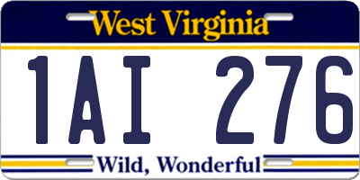 WV license plate 1AI276