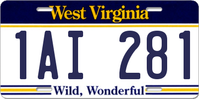 WV license plate 1AI281