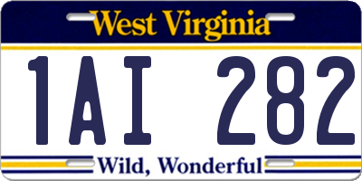 WV license plate 1AI282