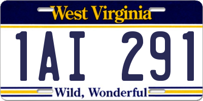 WV license plate 1AI291