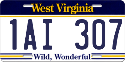 WV license plate 1AI307