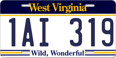 WV license plate 1AI319