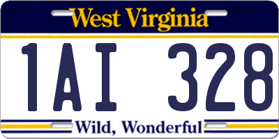 WV license plate 1AI328