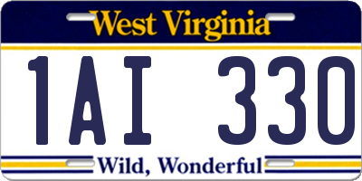 WV license plate 1AI330