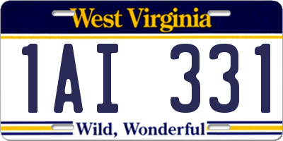 WV license plate 1AI331