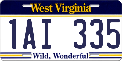 WV license plate 1AI335