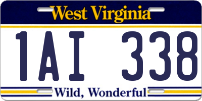 WV license plate 1AI338