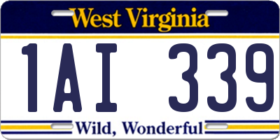 WV license plate 1AI339