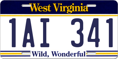 WV license plate 1AI341