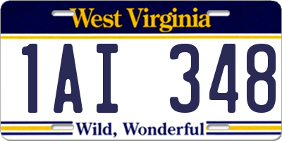 WV license plate 1AI348