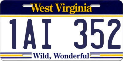 WV license plate 1AI352